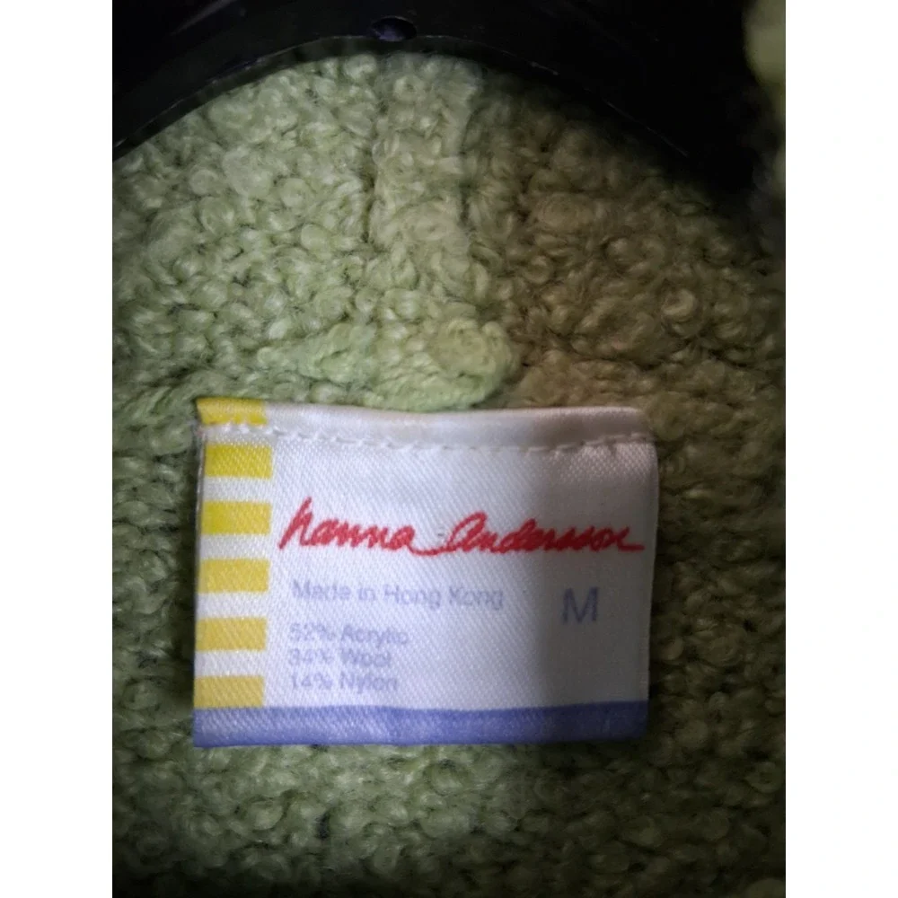 Hanna Andersson Womens Sweater‎ Medium Green Turtleneck Plush Wool Blend